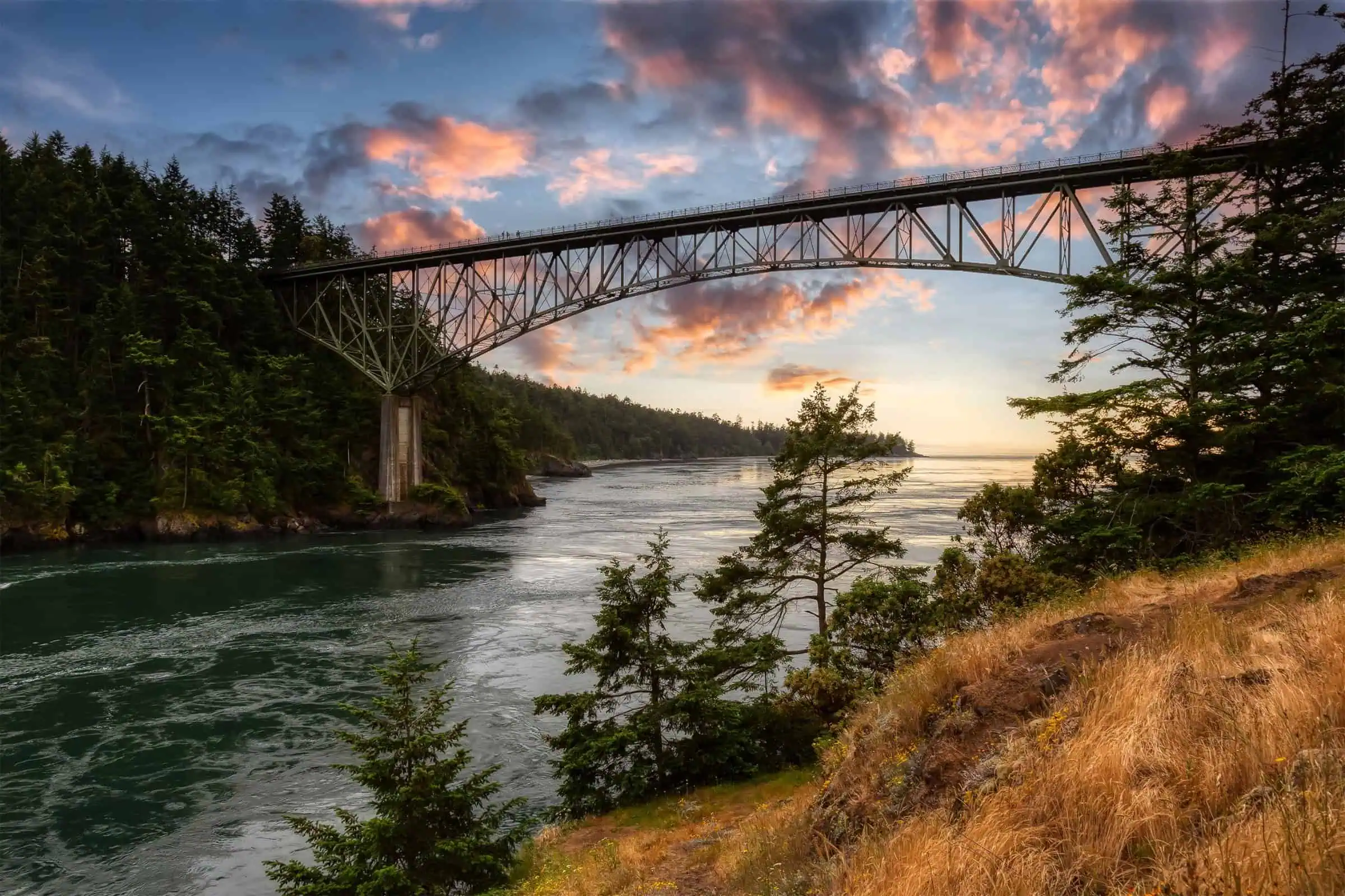 A bridge over a river