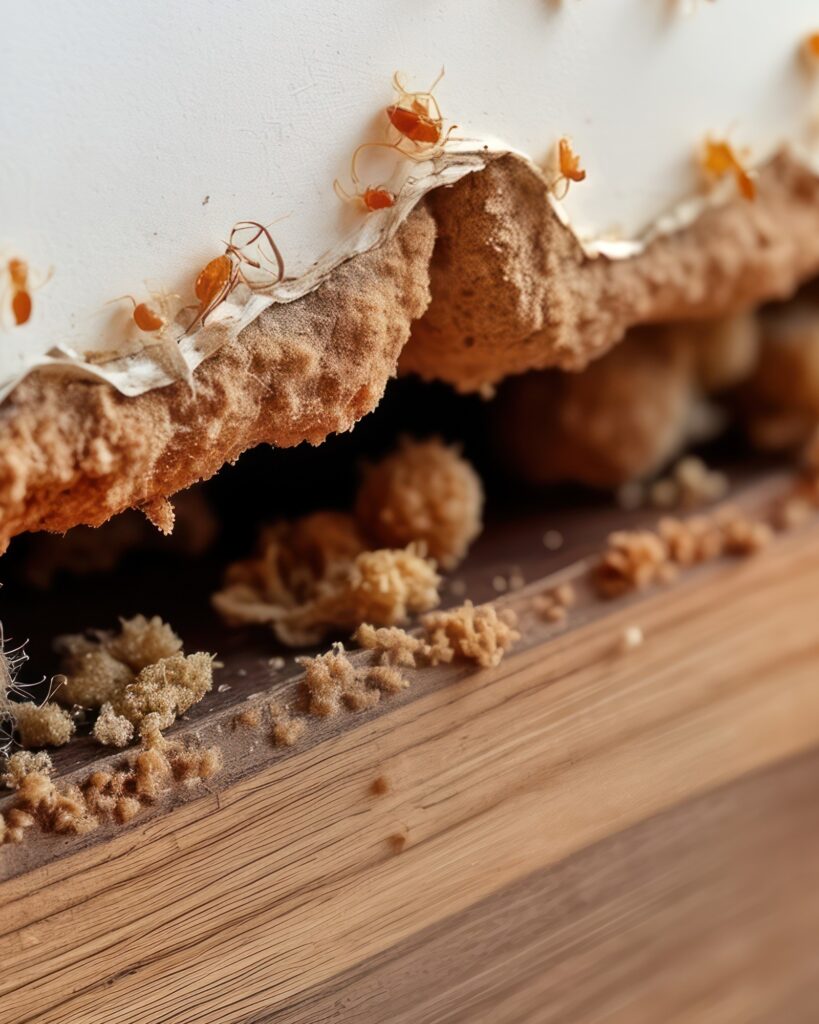 Termite damage in wall